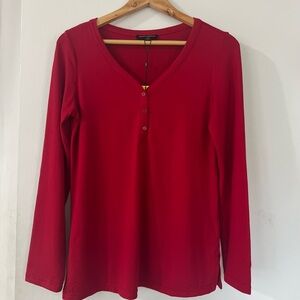 MARIO SERRANI COMFORTABLE FIT RED LONG SLEEVE SHIRT SMALL SIZE
